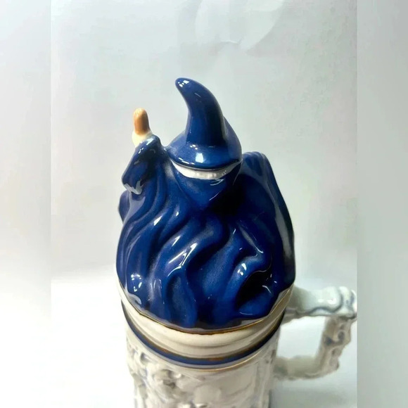 Epic Massive 14”h Viking, Dragon, Bone Handled Ceramic Stein w/ Wizard Lid 🤯👌 - Picture 11 of 15